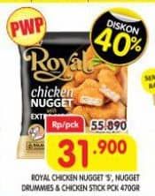 Promo Harga Belfoods Royal Nugget Chicken Nugget S, Chicken Nugget Drummies, Chicken Nugget Stick 500 gr - Superindo