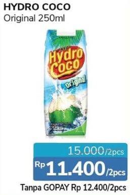 Promo Harga HYDRO COCO Minuman Kelapa Original Original per 2 pcs 250 ml - Alfamidi