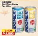 Promo Harga Indomilk Susu Steril Plain, Honey 189 ml - Alfamart