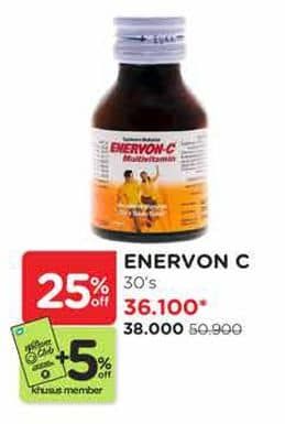 Promo Harga Enervon-c Multivitamin Tablet 30 pcs - Watsons