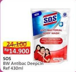 Promo Harga SOS Anti Bacterial Body Wash 430 ml - Alfamart