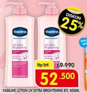 Promo Harga Vaseline Body Lotion UV Extra Brightening 400 ml - Superindo