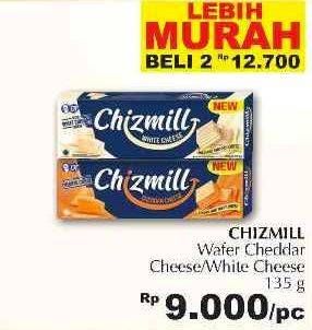 Promo Harga CHIZMILL Wafer Cheddar Cheese, White Cheese 135 gr - Giant