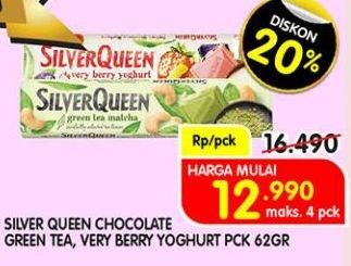 Promo Harga SILVER QUEEN Chocolate Green Tea, Very Berry Yoghurt 62 gr - Superindo