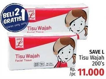 Promo Harga SAVE L Tisu Wajah 200 pcs - LotteMart