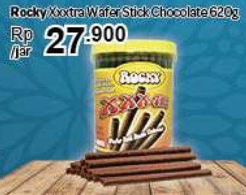 Promo Harga ROCKY XXX-Tra Wafer Roll Chocolate 620 gr - Carrefour