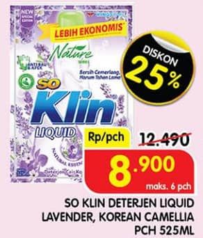 Promo Harga So Klin Liquid Detergent Provence Lavender, Korean Camelia, Korean Camellia Apple 525 ml - Superindo