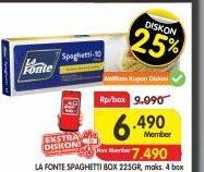 Promo Harga LA FONTE Spaghetti 10 225 gr - Superindo