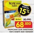 Promo Harga TROPICANA SLIM Sweetener 100 pcs - Superindo