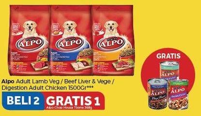 Promo Harga ALPO Makanan Anjing Lamb Vegetable, Liver Vegetable, Chicken 1500 gr - Carrefour