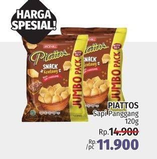 Promo Harga Piattos Snack Kentang Sapi Panggang 120 gr - LotteMart