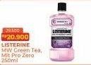 Promo Harga Listerine Mouthwash Antiseptic Natural Green Tea, Multi Protect Zero 250 ml - Alfamart