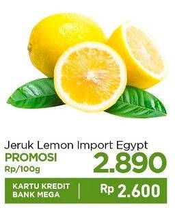 Promo Harga Jeruk Lemon Import Egypt per 100 gr - Carrefour