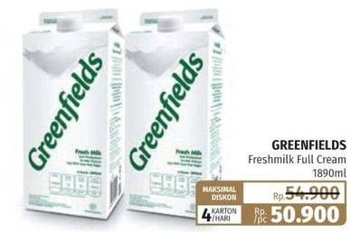 Promo Harga GREENFIELDS Fresh Milk Full Cream 1890 ml - Lotte Grosir
