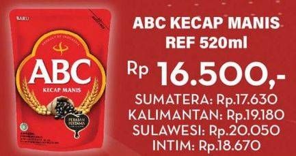 Promo Harga ABC Kecap Manis 520 ml - Hypermart