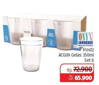 Promo Harga ONYX Gelas Crystal ACG09 per 6 pcs 350 ml - Lotte Grosir
