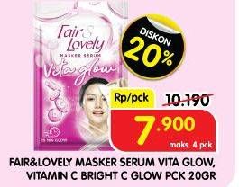 Promo Harga Glow & Lovely (fair & Lovely) Serum Sheet Mask Vitamin C 20 gr - Superindo