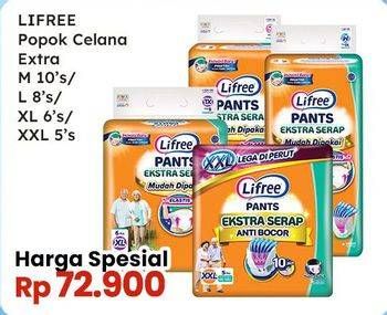 Promo Harga Lifree Popok Celana Ekstra Serap L8, M10, XL6, XXL5 5 pcs - Indomaret