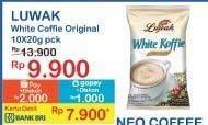 Promo Harga Luwak White Koffie Original per 10 sachet 20 gr - Indomaret