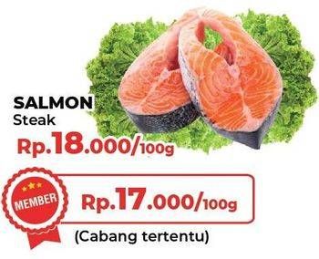 Promo Harga Salmon Steak per 100 gr - Yogya