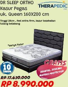 Promo Harga THERAPEDIC Dr Sleep Orthopedic Bed Set Queen 160x200cm  - Courts