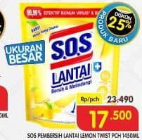 Promo Harga SOS Pembersih Lantai Lemon Twist 1600 ml - Superindo