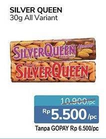 Promo Harga SILVER QUEEN Chocolate Almonds, Cashew 28 gr - Alfamidi