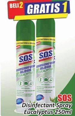 Promo Harga SOS Disinfectant Spray Eucalyptus 250 ml - Hari Hari