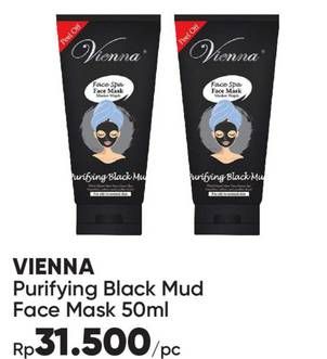 Promo Harga VIENNA Face Mask Purifying Black Mud 50 ml - Guardian