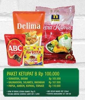 Promo Harga ABC Kecap Manis/Forvita Margarine/Delima Minyak Goreng/Hypermart Beras Ramos  - Hypermart