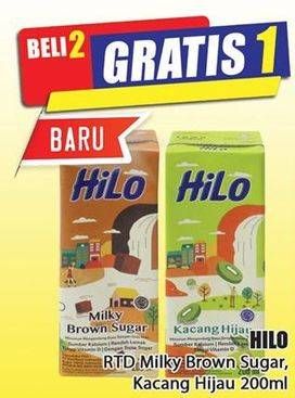 Promo Harga HILO Ready to Drink Milky Brown Sugar, Kacang Hijau 200 ml - Hari Hari