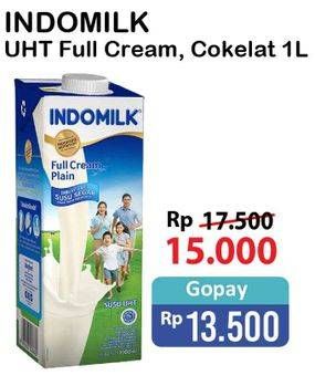 Promo Harga Indomilk Susu UHT Cokelat, Full Cream Plain 1000 ml - Alfamart