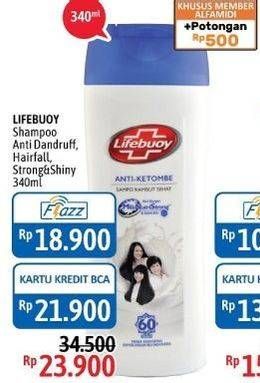Promo Harga LIFEBUOY Shampoo Anti Dandruff, Anti Hair Fall, Strong Shiny 340 ml - Alfamidi