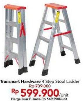Promo Harga TRANSMART HARDWARE Ladder 4 Step Tool  - Carrefour