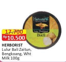 Promo Harga Herborist Lulur Tradisional Bali Bengkoang, Whitening Milk, Zaitun 100 gr - Alfamart