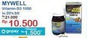 Promo Harga My Well Vitamin D3 1000 IU 20 pcs - Indomaret
