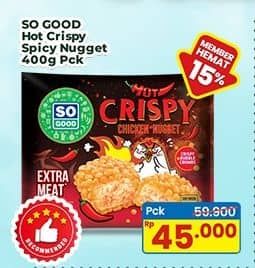Promo Harga So Good Chicken Nugget Hot Spicy 400 gr - Indomaret