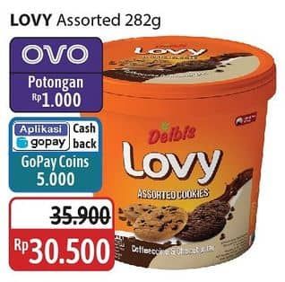 Promo Harga Delbis Lovy Cookies Assorted 280 gr - Alfamidi