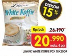 Promo Harga Luwak White Koffie 18 pcs - Superindo