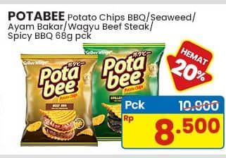Promo Harga Potabee Snack Potato Chips BBQ Beef, Grilled Seaweed, Ayam Bakar, Wagyu Beef Steak, Spicy BBQ 68 gr - Indomaret
