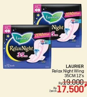 Promo Harga Laurier Relax Night 35cm 12 pcs - LotteMart