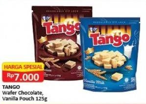 Promo Harga TANGO Wafer Chocolate, Vanilla Milk 125 gr - Alfamart