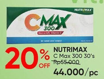 Promo Harga NUTRIMAX C Max 300 30 pcs - Guardian