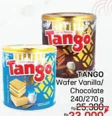 Promo Harga Tango Wafer Vanilla Milk, Chocolate 300 gr - Lotte Grosir