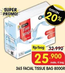 Promo Harga 365 Facial Tissue 800 gr - Superindo
