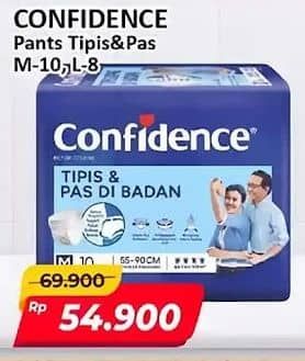 Promo Harga Confidence Adult Pants Tipis & Pas Di Badan M10, L8 8 pcs - Alfamart