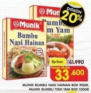 Promo Harga MUNIK Bumbu Nasi Hainan, Tomyam 90 gr - Superindo