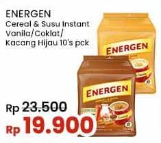 Promo Harga Energen Cereal Instant Chocolate, Kacang Hijau, Vanilla per 10 sachet 30 gr - Indomaret