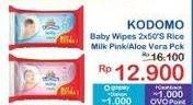 Promo Harga Kodomo Baby Wipes Rice Milk Pink, Classic Blue 50 pcs - Indomaret