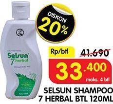 Promo Harga SELSUN Shampoo Anti Dandruff 7 Herbal 120 ml - Superindo